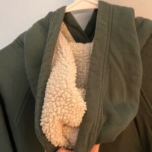 Green Sherpa-Lined hoodie